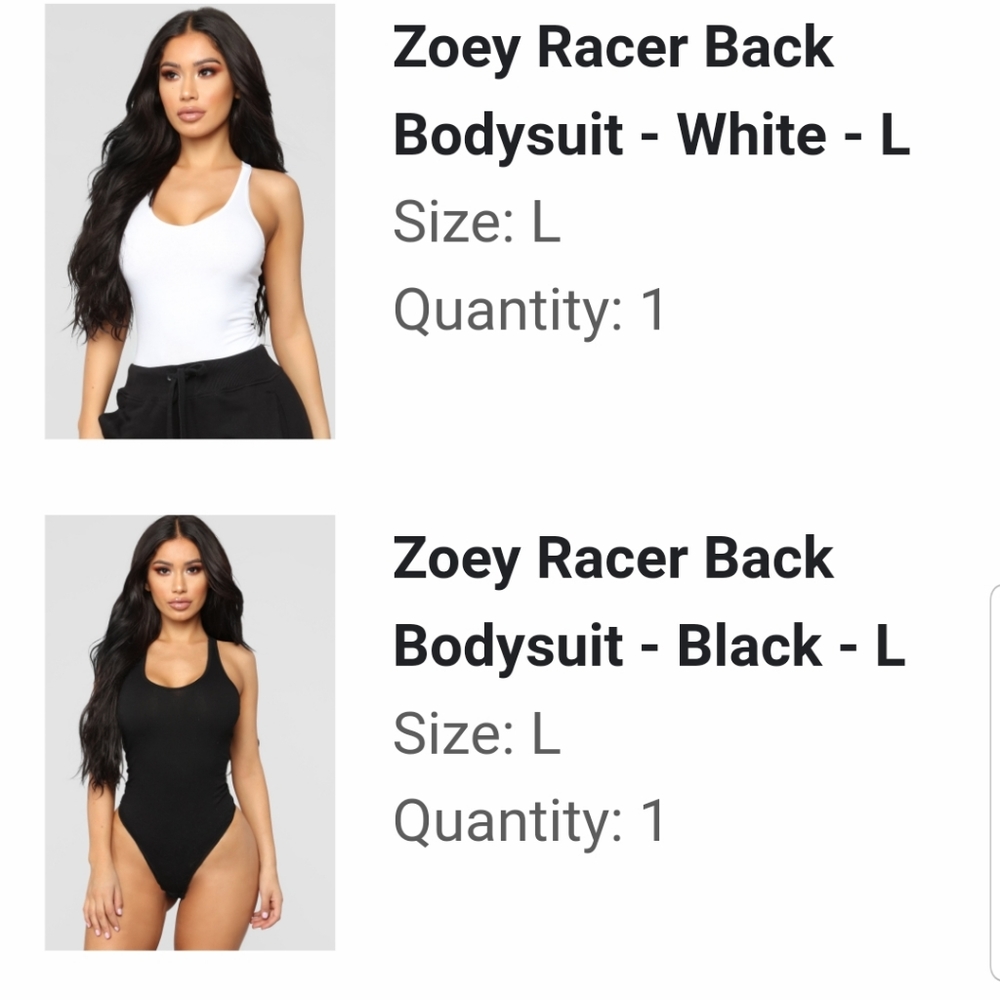 Fashion Nova bodysuits